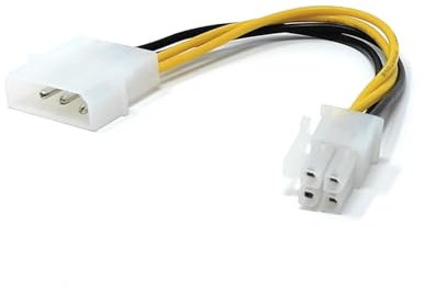 1pcs. Molex to 4-Pin P4 Power Cable - 4-Pin Square Connector for Motherboards, HDDs, SSDs, and Optical Drives (For PSUs Without P4 Connector)