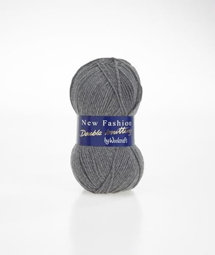 WoolCraft Fashion Double Knit (Dk) Knitting & Crochet Yarn, 75 Colours in The Range, 100% Acrylic, 300 Metres, 100g Balls, Pack of 3, Charcoal Grey