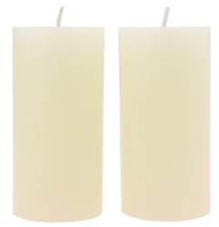 Ovaletta 2 Stück Stumpenkerzen Weiß, Kerzen Adventskranz, Stumpenkerze, Kerzen für Adventskranz, Stumpenkerzen Adventskranz, Stumpenkerzen für Weihnachten Dekoration, 5 x 10 cm