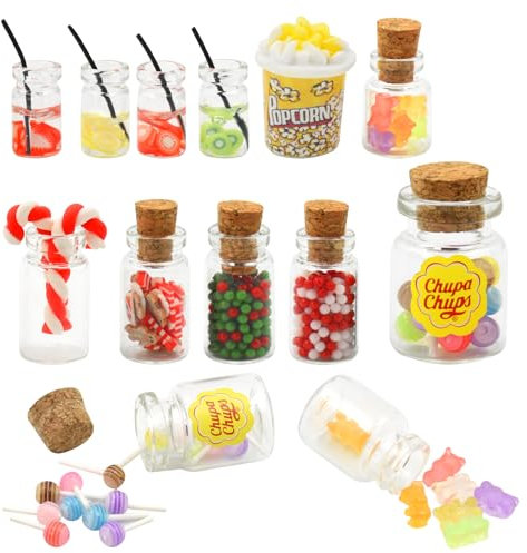 AolKee Alimentos en miniatura, cocina en miniatura, casa de muñecas en miniatura, accesorios de alimentos, casa de muñecas, mini juguetes de comida para casa de muñecas Barbie, accesorios para casa de