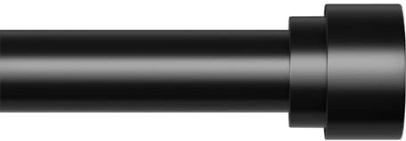 Ueuttiy Extendable Curtain Poles 40-190cm (16-75), 26mm Diameter Black Curtain Pole for Eyelet Curtains, Small Metal Curtain Rod Includes Brackets and Fittings Set