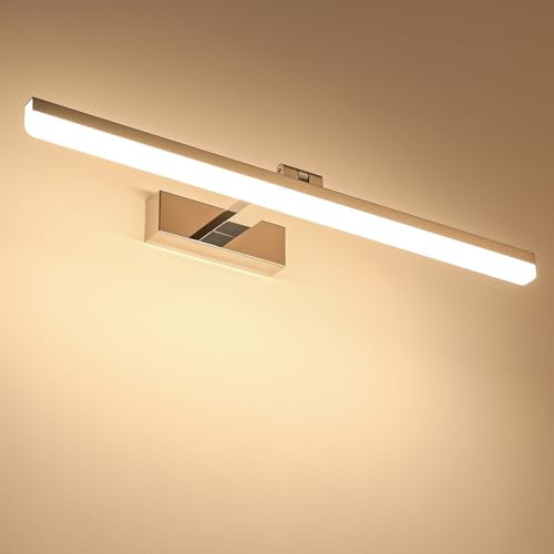 Pasoar LED Spiegelleuchte Bad 18W moderne Acryl Wand Licht Chrom Finish Eitelkeit Beleuchtung Leuchten Indoor 4000K 220v 60cm lang