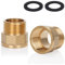 Noosverl 2-Pack Brass AG/IG Reducer Adapter 1 Zoll Reduzierstück Thread | Durable Pipe Connection Converter with Rubber Seal for Water/Gas/Liquid Systems
