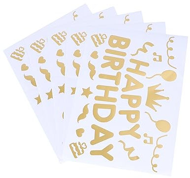 Toyvian 5 Stück Ballonaufkleber luftballons aufkleber geburtstag holiday decor sticker wall decal balons Dekorationsaufkleber dekorative Abziehbilder wandaufkleber schmuck Plastik Golden