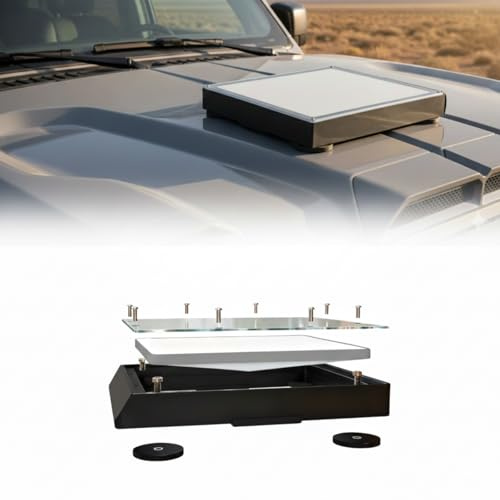 Starlink Mini 、 Dachmontage-Kit – 120,7 kg magnetische flache Fahrzeughalterung, hochwertiges ASA-Material mit hochfester Acrylabdeckung, 360°-Schutz und ununterbrochenem Signal (schwarz)