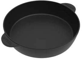 ROBARI Feuerpfanne mit 2 Griffen - Pfanne aus Gusseisen für alle Herdarten, Gasflamme, Backofen oder Kochen im Freien - Anbraten, Schmoren und Rösten mit Antihafteffekt - 24-30 cm Durchmesser (28 cm)