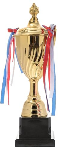Gatuida Gold Award Trophy Cup, Football Trophy, First Place Winner Award with Black Base, Mini Trophies for Spring Festival Carnival Sports Golf Basketball Rugby Competitions Winning Prizes