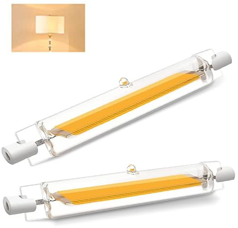 ZJZG R7S LED 118mm, R7S 118mm Dimmbar 20W Ersatz für 200W Halogen Leuchtmittel, Leuchtmittel LED Stab Warmweiß 3000K 2000LM, Kein Flackern, 360°Abstrahlwinkel, 2er Pack