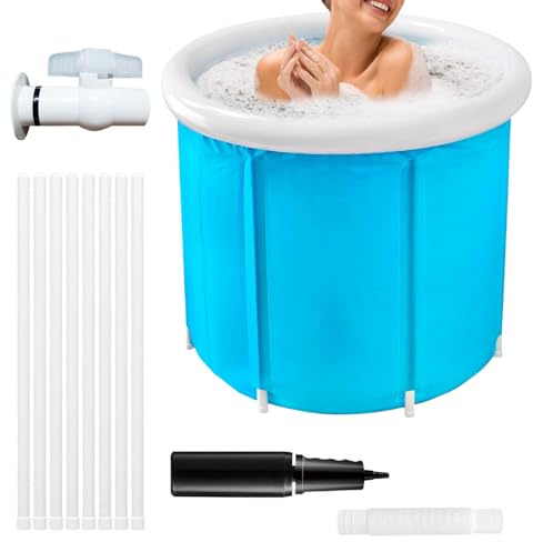 Großes Auslaufsicheres Becken - Tragbare Badewanne, Faltbarer Korbbehälter | Entspannung im Garten Terrasse strands, Reisen Camping Zuhause Familie Ausflüge, Badezimmer Spa Therapie Sitzungen
