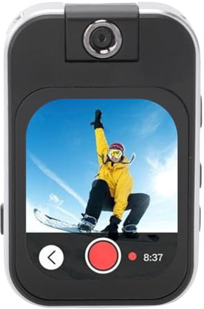 Annadue Reproductor MP3 con Cámara de Acción, Reproductor MP3/MP4 Bluetooth, Cámara Deportiva HD con Abrazadera Trasera, Grabación en Bucle, para Ciclismo/Correr/Viajar Al Aire Libre