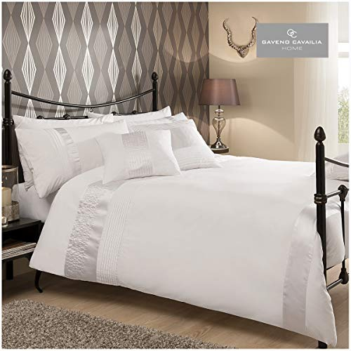 Gaveno Cavalia Signature Collection Caprice Set with Duvet Cover and Pillow Case White, Polyester-Cotton, Double