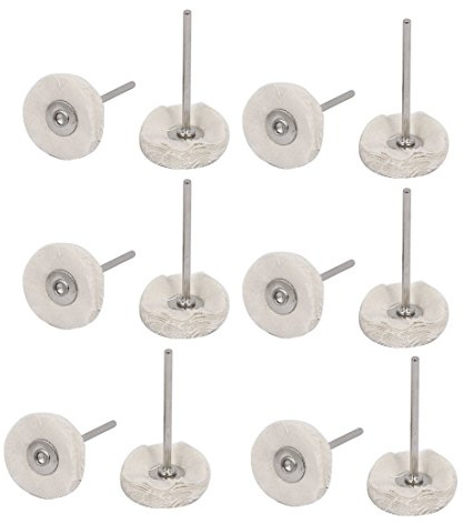 Sourcingmap 25mmx2.3mm Cloth Wheel 2.3mm Metal Shank Polishing Buffing Mop Polisher 12pcs