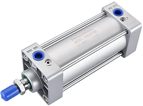 Heschen Pneumatic Air Cylinder SC 63-100 63mm Bore 100mm Stroke Double Acting | heavy duty alloy actuators, pt38 ports m16x1.5 threads, max 10kgfcm2 pressure two-way drivers, single-rod pistons