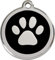 Red Dingo Hundemarke Pfote inklusive Gravur (L, schwarz)