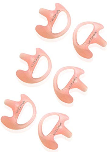 Lsgoodcare 2 Way Radio Earmold Pink, Earbuds Ear mold Medium Replacement Left Right Ear for Two Way Radio Coil Audio Tube Kit, Walkie Talkie Acoustic Tube Earmould Ear buds,Soft Ear piece,Pack of 3