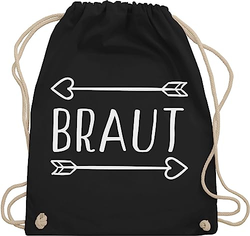 Turnbeutel Rucksack - JGA Junggesellenabschied Frauen - Braut Pfeile - Unisize - Schwarz - utensilien junggesellinnenabschied brauttaschen team bride the turnsack bachelorette