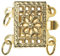 Perlenkette mit 14 Karat Gold gefüllt, klassisch, rechteckig, Blumen-Design, filigran, 2-strangig, 11,5 mm