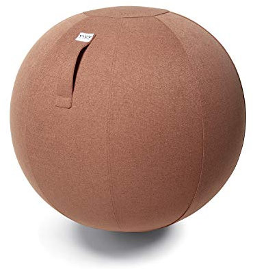 VLUV® BOL SOVA Sitzball Büro Ergonomisch [Atmungsaktiv mit Tragegriff und Wegrollschutz] Waschbarer Stoffbezug | Schwangerschaftsball| Gymnastikball Schwangerschaft Sitzball 65cm