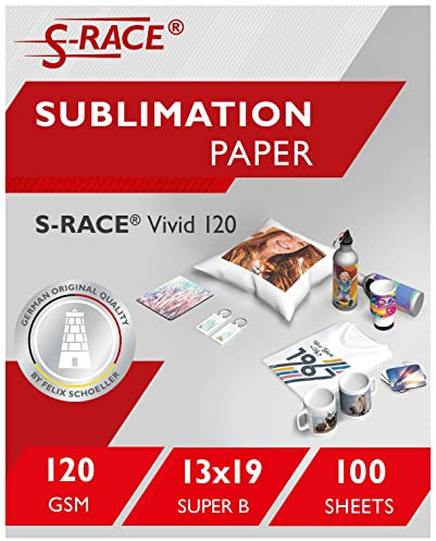 S-RACE Sublimationspapier Vivid 120 13 x 19 (Super-B size) Standard (100 Blatt)