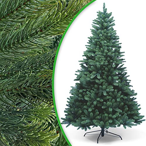 DILUMA | Weihnachtsbaum Künstlich 240 cm | Premium Künstlicher Christbaum aus 100% PE Spritzguss | B1 Zertifikat schwer entflammbar | Voll-PE Tannenbaum mit Metall Standfuß & Modularem Stecksystem