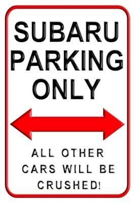 Subaru Parking Only Aluminium Parkplatz Home Retro Look Eisen 20 x 30 cm Dekoration Malerei Schild für Zuhause Küche Bad Bauernhof Garten Garage inspirierende Zitate Wanddekoration