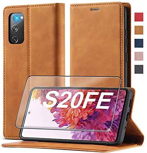 2023 Upgraded S20 FE Handyhülle für Samsung Galaxy S20 FE Hülle Leder [Standfunktion] [Kartenfach] für Samsung S20 FE 5G/4G Hülle Leder, Flip Schutzhülle Stoßfeste Case für Samsung S20 FE Klapphülle