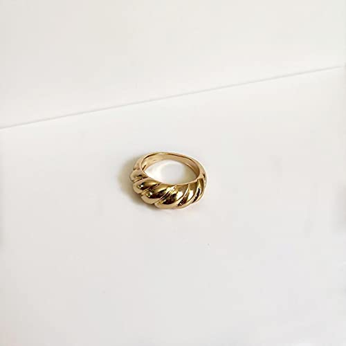 Gold Silber Farbe Twisted Croissants Ringe Fäden Geometrische Ringe für Frauen Minimalistische Chunky Ringe Vintage Schmuck
