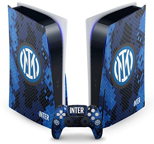 Head Case Designs Licenza Ufficiale Inter Milan Home 2021/22 Kit Crest Vinile Frontalino Sticker Gaming Pelle Adesivo Compatibile con Sony PlayStation 5 PS5 Disc Edition Console & DualSense Controller