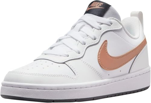 Nike Court Borough Low 2 Sneaker, Weiß MTLC Rote Bronze Summit Weiß, 39 EU