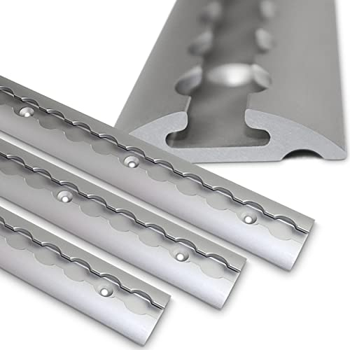 NTG Aluminium Airlineschienen Set halbrunde Form 1-10 Meter - Halbrunde Airlineschiene zur Ladungssicherung für LKWs und Wohnmobile - Gebohrte Zurrschiene Silber - Zurrleiste | 3 Meter (3 x 1 Meter)