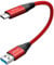 Paquete de 2 cables USB C de carga rápida [1 pie],Transferencia de datos de 10 Gbps, cable de carga tipo C de 62 W para MacBook, discos duros externos, banco de energía y más (rojo)