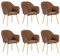 WOLTU Esszimmerstühle 6er Set Küchenstuhl Wohnzimmerstuhl Polsterstuhl Design Stuhl mit Armlehne Kunstleder Massivholz Braun BH336br-6