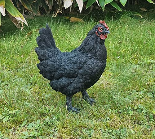 Fachhandel Plus Dekofigur Henne Huhn Gisela lebensechte Gartenfigur Tierfigur Gartendeko stehend