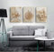 LYBOHO Islamisches Leinwand Malerei Bilder Deko, Silberner Marmorhintergrund Allah Islamische Zitate Poster, kein Rahmen (Islam - Golden 2, 3PCS-50x70cm)