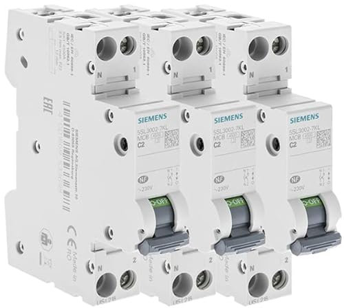 Lot de 3 Disjoncteurs électriques phase + neutre 2A