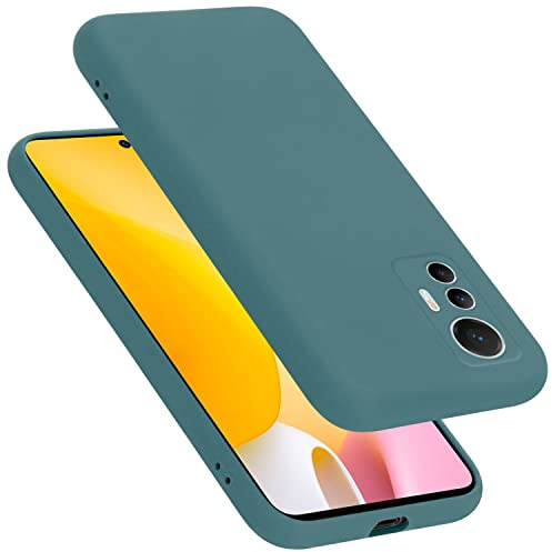 Cadorabo Hülle kompatibel mit Xiaomi 12 LITE Hülle Silikon Handyhülle für 12 LITE Case aus flüssigem Silikon- Kratzfeste und stoßfeste dünne TPU Schutzhülle - Liquid GRÜN