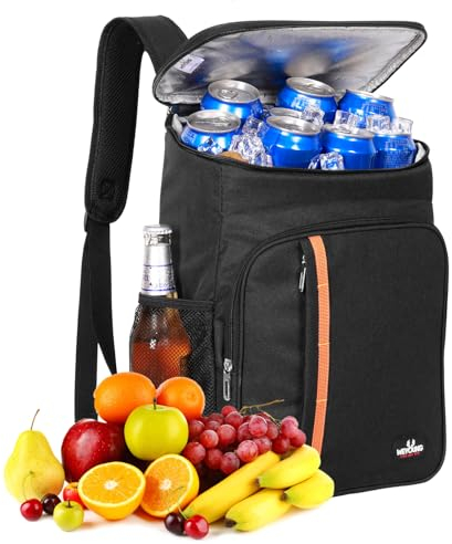 HEQUN Mochila Nevera Isotermica, Bolsa de Picnic, Gran Capacidad Nevera Mochila Bolsa Térmica, Impermeable Mochila Picnic Portatil para Familiares la Playa,Picnic,Camping,Barbacoa,Senderismo (Negro)