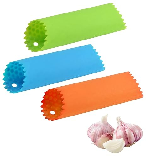 JOCXZI Silicone Garlic Peeler - 3Pcs 3 Colors, Easy Roller Garlic, for Garlic Press, Vegetable Peeler Kitchen Tools