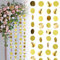 FainFun 4 Stück 4m Luftschlangen Gold, Glitzer Girlande, Romantische Girlande Runde Kreise, Glitzer Deko, Vorhang Party Deko für Party Deko, Girlande Hochzeit, Hochzeiten, Feiertagsdekorationen