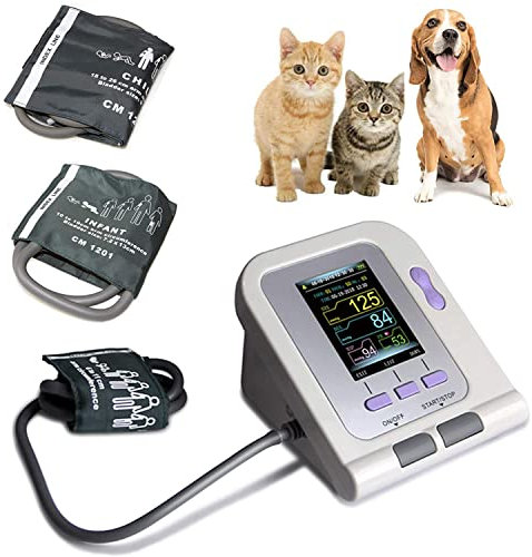 GCCSSBXF Animal Use Blood Pressure Monitor 3 Cuffs 6-11CM 10-19CM 18-26 cm - Vet Veterinary Cat Dog Blood Pressure Monitor