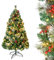 YRHome 150cm Künstlicher Weihnachtsbaum mit Beleuchtung 8 modi Tannenbaum Grün PVC Christbaum für Weihnachten Dekoration mit Tannenzapfen,Tannennadel & Tannennadel Klappsystem Faltbarem Ständer