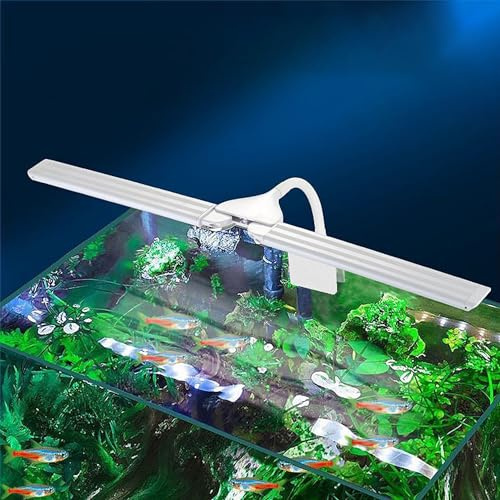LED-Aquarium-Licht mit Clip, Vollspektrum, schwenkbar, Doppelarm-Licht, 4 W, geeignet für Aquarien von 5 bis 20 Gallonen
