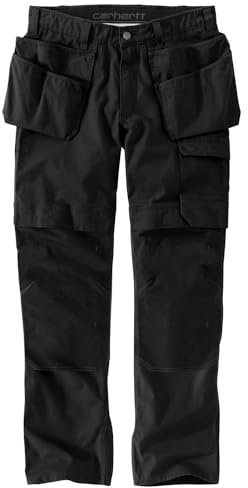 Carhartt Men's Steel Rugged Flex™ Relaxed Fit Ripstop Double-Front Cargo Work Pant, Black, W32/L32