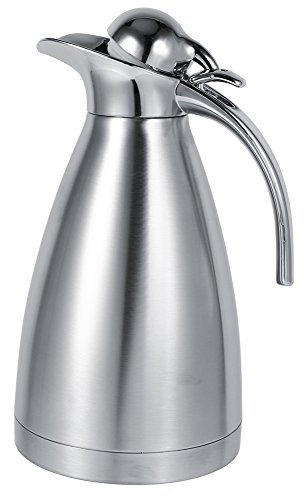 Stainless Steel Coffee Carafe, Cafetera Thermal Coffee Carafe Jugs 2L Large Capacity Double Wall Vacuum Tea Water Pitcher Mug Insulated Thermal Silver