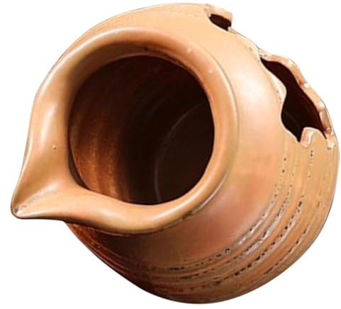 BESPORTBLE Keramik Zimmerbrunnen Gartendekor Kreisender Wasserfallbrunnen Keramik Vase Für Balkon Garten Wohnzimmer Wasserbrunnen Ohne Pumpe Kleine Braune Wassersäule Für Ruhige Atmosphäre