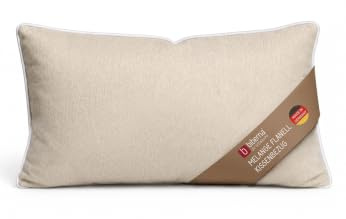 biberna Premium-Melange-Flanell Kopfkissenbezug 40x80 cm beige – Biber | 100% Baumwolle, wärmend & weich | mit Paspel & Reißverschluss | Winter-Kopfkissenbezug Uni | Modell 0840500
