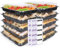 Pack of 10 Sandwich Platter Trays with Lids - Reusable Plastic Buffet Serving Tray for Meal Prep - Catering Platters for Party Food with Dividers & Labels (33.5cm x 24cm x 7cm) (10)