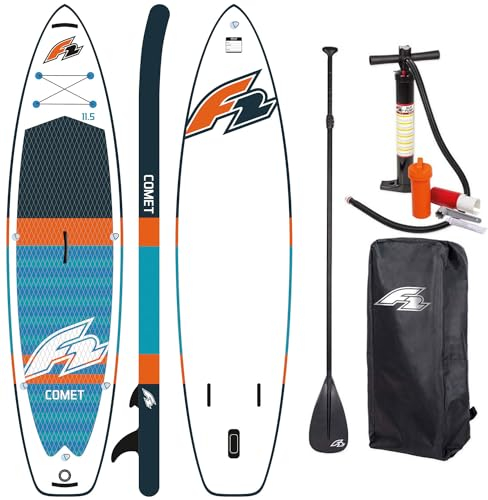 Campsup SUP F2 Comet 10'5 Blue Aufblasbares Stand Up Paddle Board | 320 x 83 x 15 cm| Surfboard für Einsteiger & Fortgeschrittene mit zubehör | Tragkraft bis 120 Kg