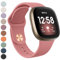Oumida für Fitbit Versa 3 Armband/Fitbit Versa 4 Armband/Fitbit Sense Armband für Damen Herren, Silikon Armbänder Sport Ersatz Uhrenarmband für Fitbit Versa 3/Versa 4/Sense/Sense 2, Korallenrot