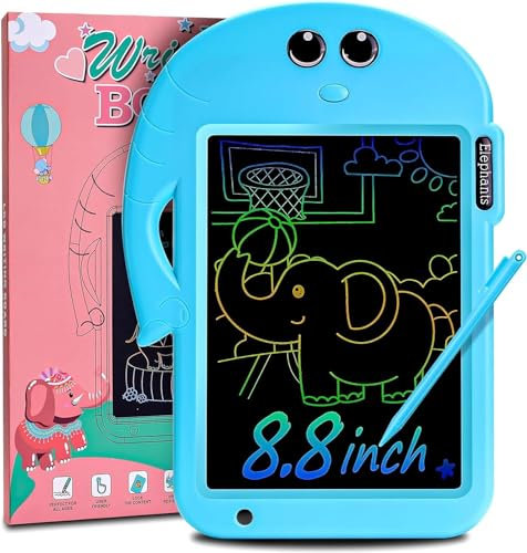 HAKOFS LCD Writing Tablet - 8.8 Inch Colorful Drawing Pad for Kids, Electronic Drawing Board with Lock & Delete Function, Kids Toys Birthday Gifts for 3 4 5 6 Year Old Boys and Girls Toddlers